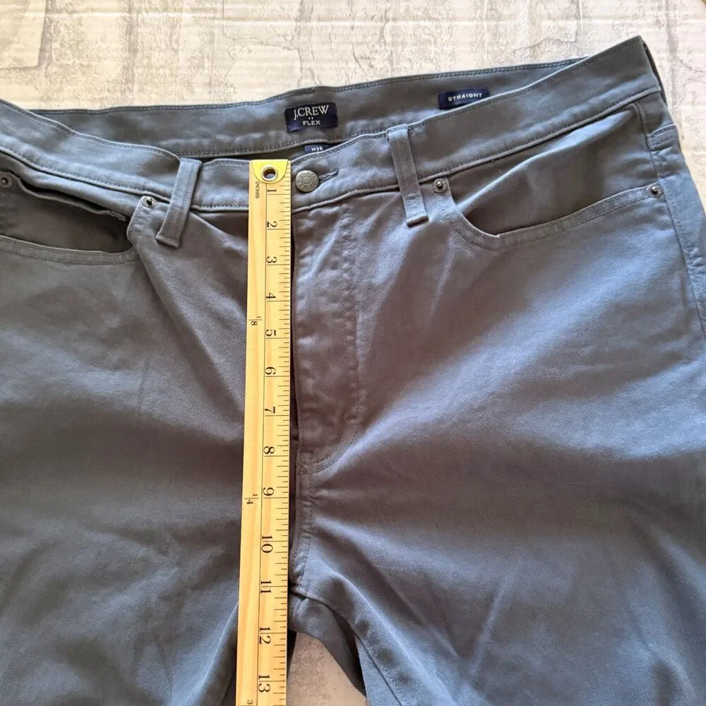 J.Crew Garment Dyed Slate Blue Straight Fit Five Pocket Classic Denim Pant 36/30
